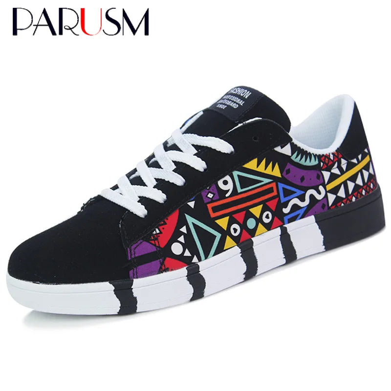 New Men Sneakers Casual Shoes Men Lovers Printing Fashion Flat Tenis Masculino Vulcanized Shoes Zapatos De Hombre Women Sneakers